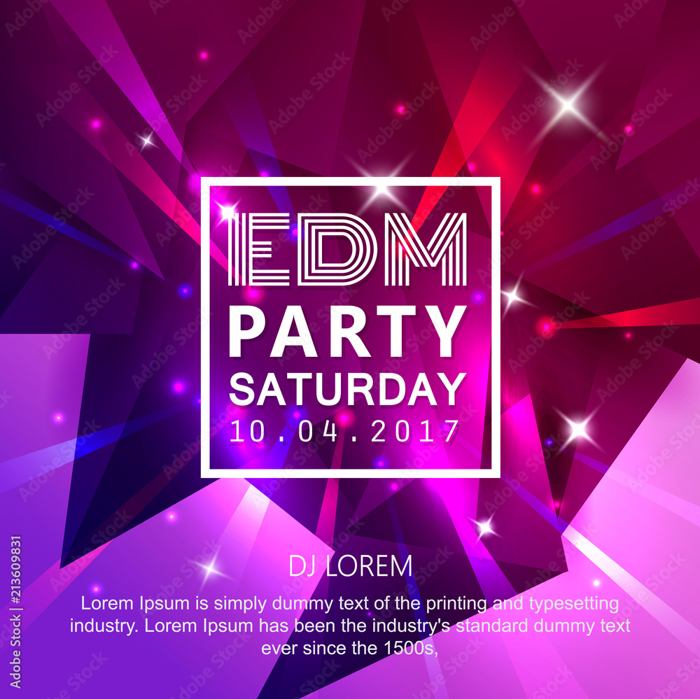 abstract background dj music edm party design poster vector
