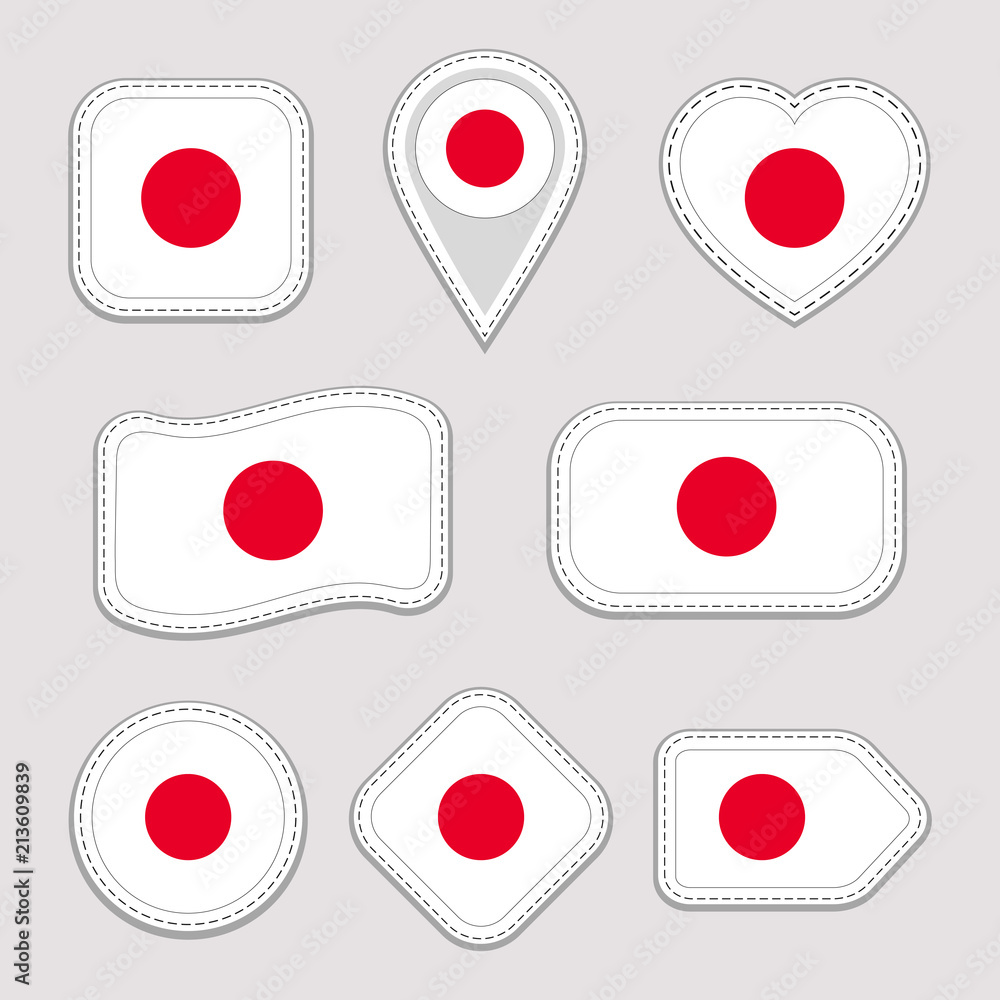 Sticker Japanese design elements