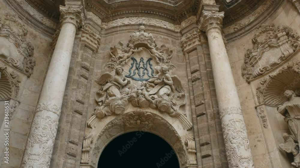 tracking shot on the cathedral door in Valencia, spain tracking shot on the cathedral door in Valencia, spain