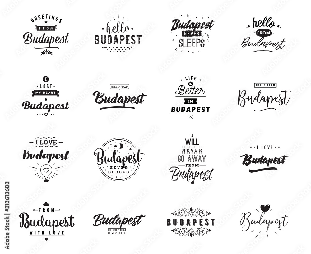 Fototapeta premium Greeting cards, vector design. Isolated logos. Typography set.