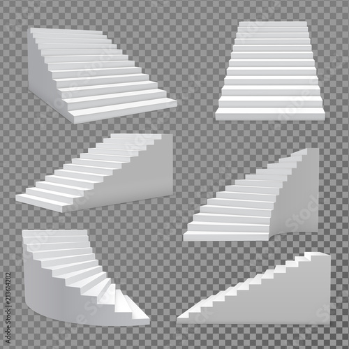 Stairs vector set. 