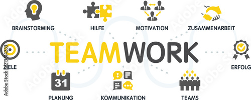 Teamwork Vektor Grafik Icons Piktogramme