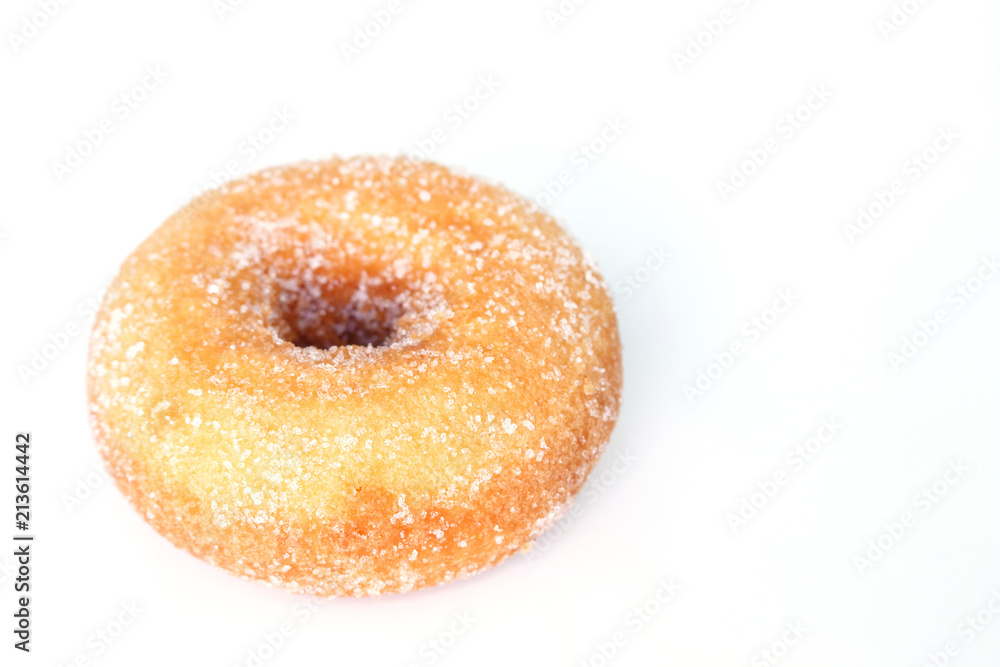 donut sugar on white background