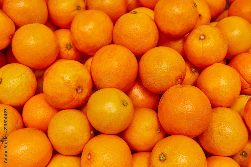 Fototapeta premium Orange background, Orange produce at market