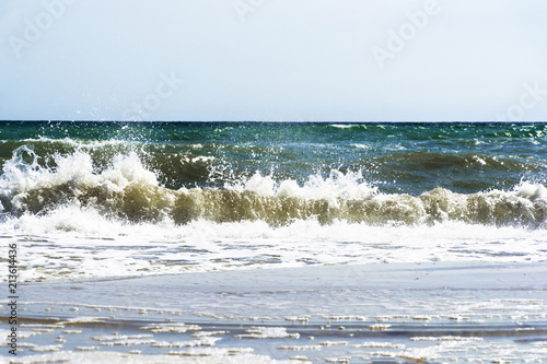 Ocean and sea storm.Cloudy sky and waves photo