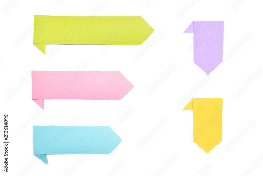 Ribbon label paper cut on white background - isolated Ribbon label paper cut on white background - isolated