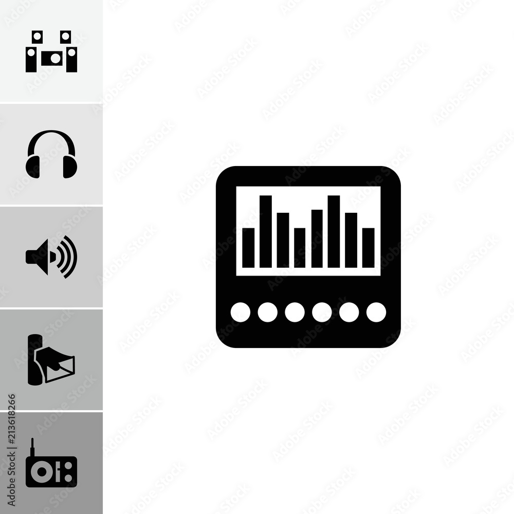 Collection of 6 speaker filled icons Collection of 6 speaker filled icons