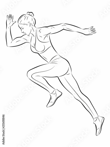 illustration of runner , vector draw