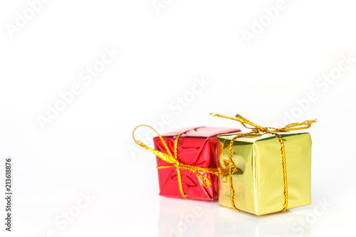 christmas ornaments gold decoration on white background