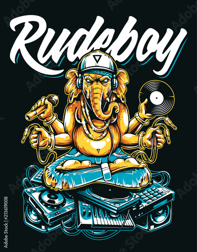 Rude Boy Ganesha Vector Art