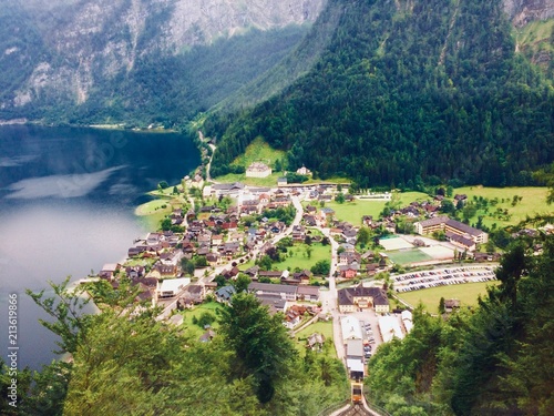 Austria landscape view lake mountains