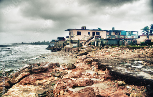 A view of guanabo beach after irma hurricane