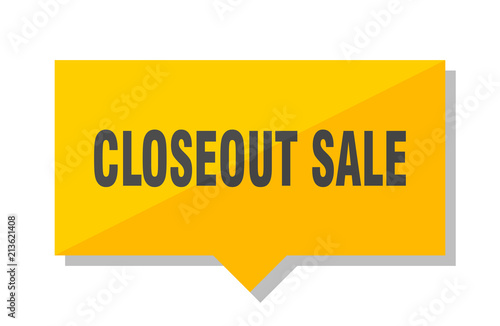 closeout sale price tag