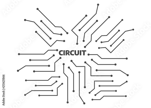Computer circuit motherboard. Electronic circuit vector background. Technology circuit pattern