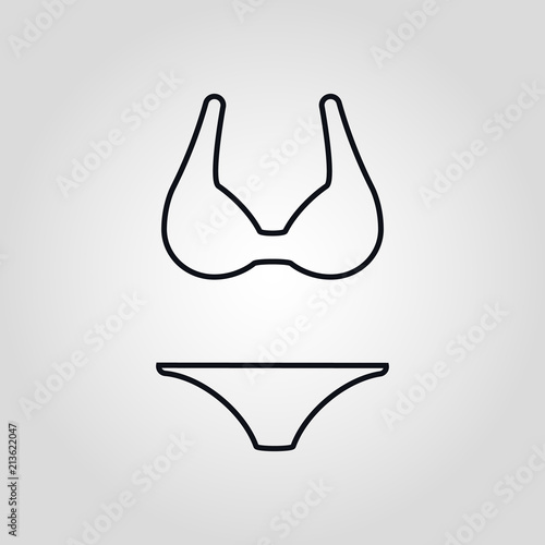Brasserie and underpants lingerie isolated linear flat vector icon