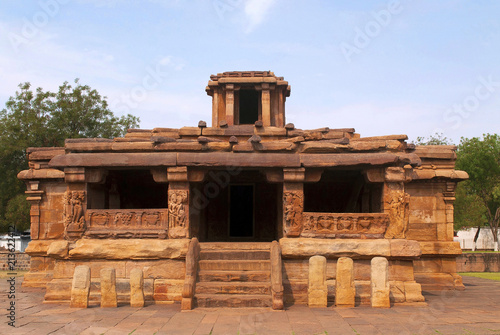 Front view of Lad Khan temple, Aihole, Bagalkot, Karnataka. Kontigudi group of temples. This is the oldest temple of Aihole.