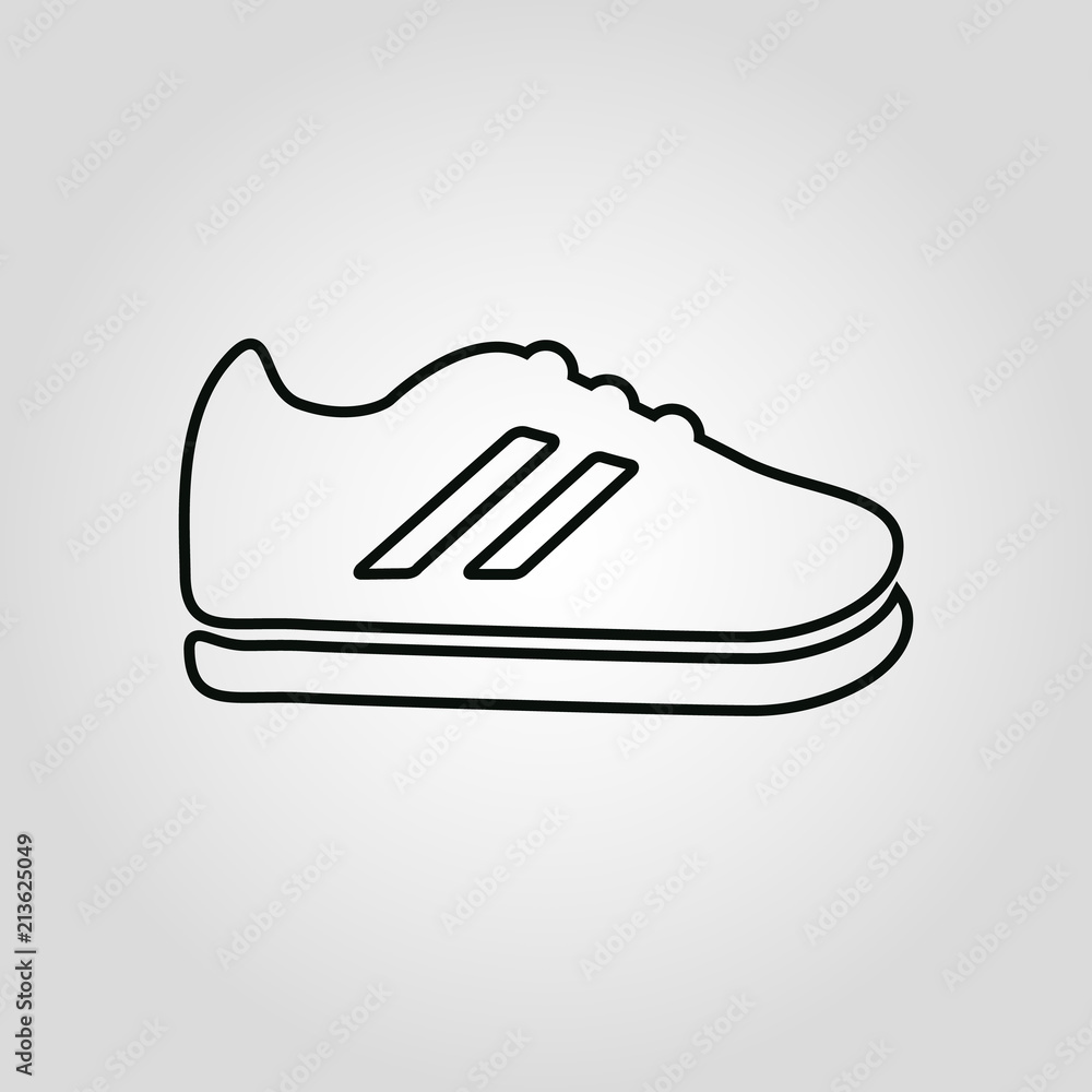 Fashioned sport style shoes isolated flat liner icon Fashioned sport style shoes isolated flat liner icon
