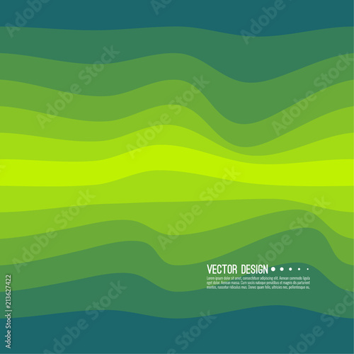 Distorted wave colorful texture. Abstract dynamical rippled surface. Vector stripe deformation background. Transition and gradation of color.