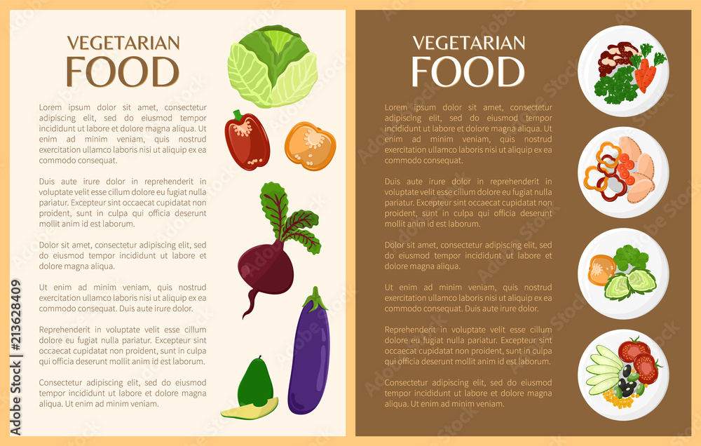 Vegetarian Food, Vegetables and Healthy Dishes