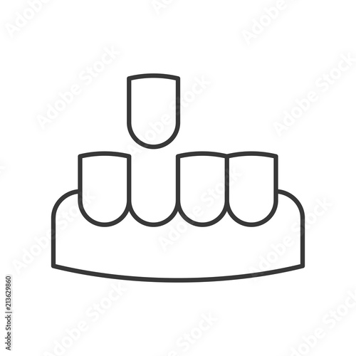 missing tooth, simple outline icon dental care set