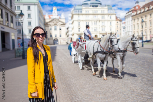 Photography Tourist girl enjoying her european vacation in Vienna