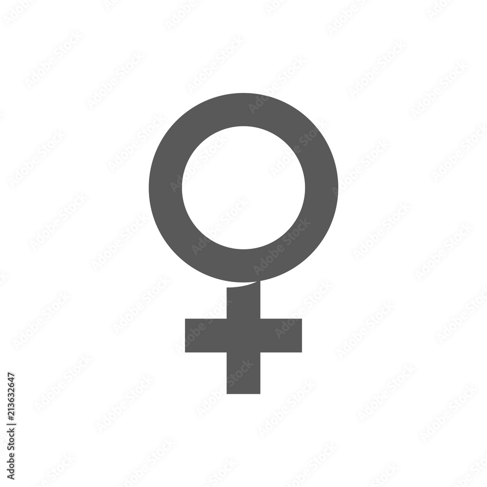 Female symbol icon in grayscale. Vector illustration. Female symbol icon in grayscale. Vector illustration.