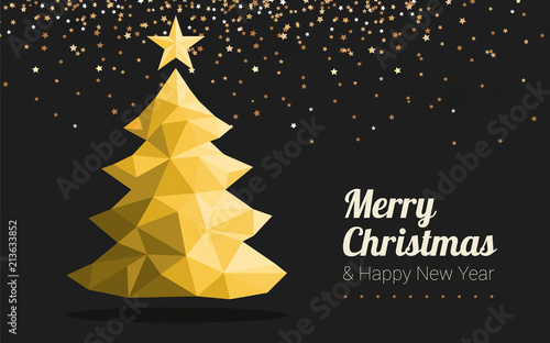 Merry Christmas and a happy New Year Polygon Tree