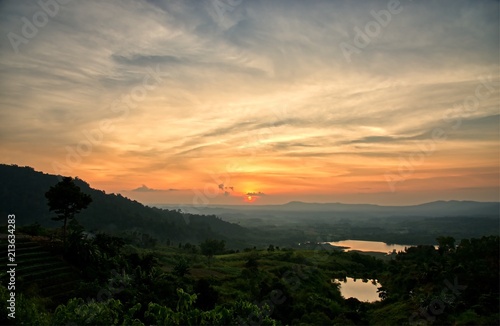 Sunset in the mountains landscape : Khao Kho, Phetchabun, Thailand