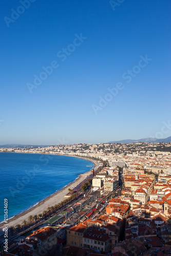 Nice City Cityscape at Mediterranean Sea in France