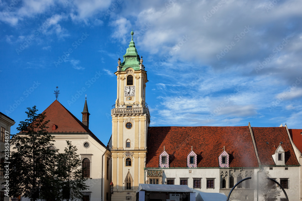 Old Town Hall and Jesuit Church in Bratislava