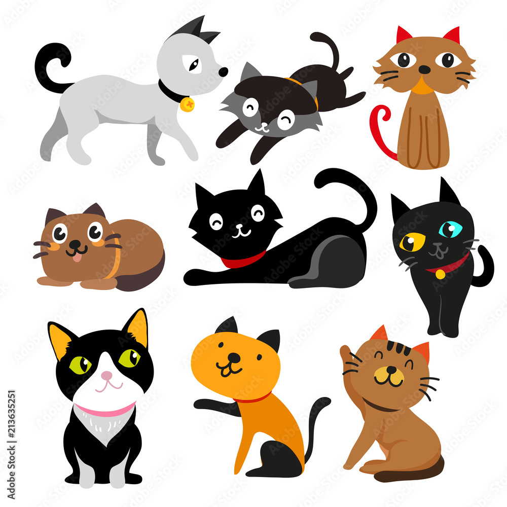 cat vector collection design cat vector collection design