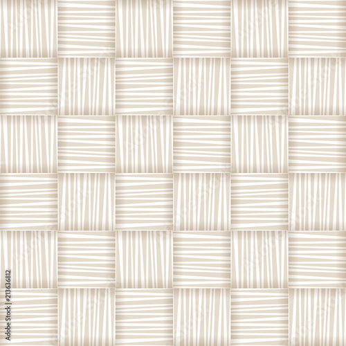 White straw wicker striped ...