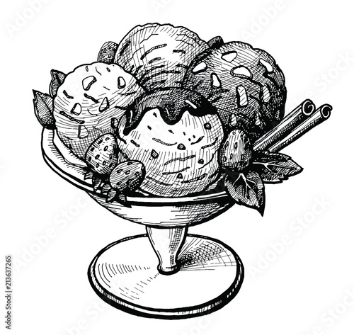 Ice cream hand drawn illustration