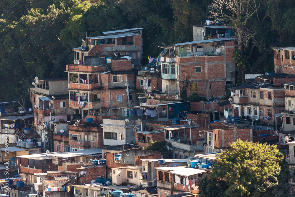 View of a shantytown in Copacabana, Rio de Janeiro