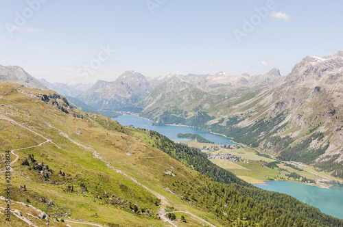 Sils  Silsersee  Oberengadin  Alpen  Corvatsch  Wanderweg   Graub  nden  Sommer  Schweiz