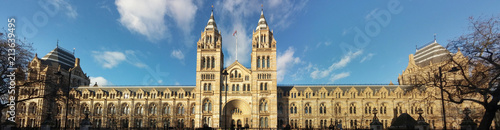 Photography Panorama of the Natural History Museum in London.
