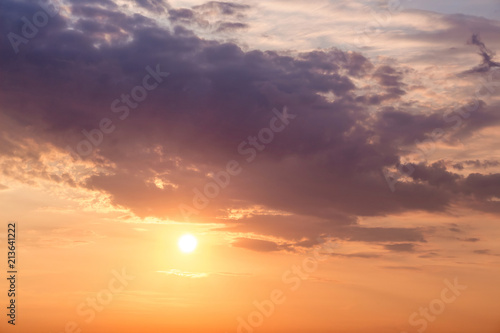 Sky with clouds during the sunrise or sunset. Workpiece, design template, background_