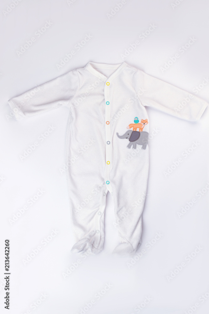 Footed baby pajamas isolated on white. Footed baby pajamas isolated on white.
