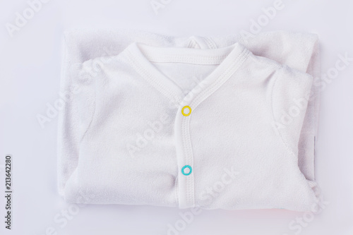 White soft folded microfiber baby cloth.