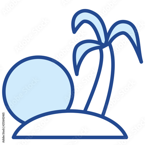 Südsee Insel mit Palme Vector Icon Illustration
