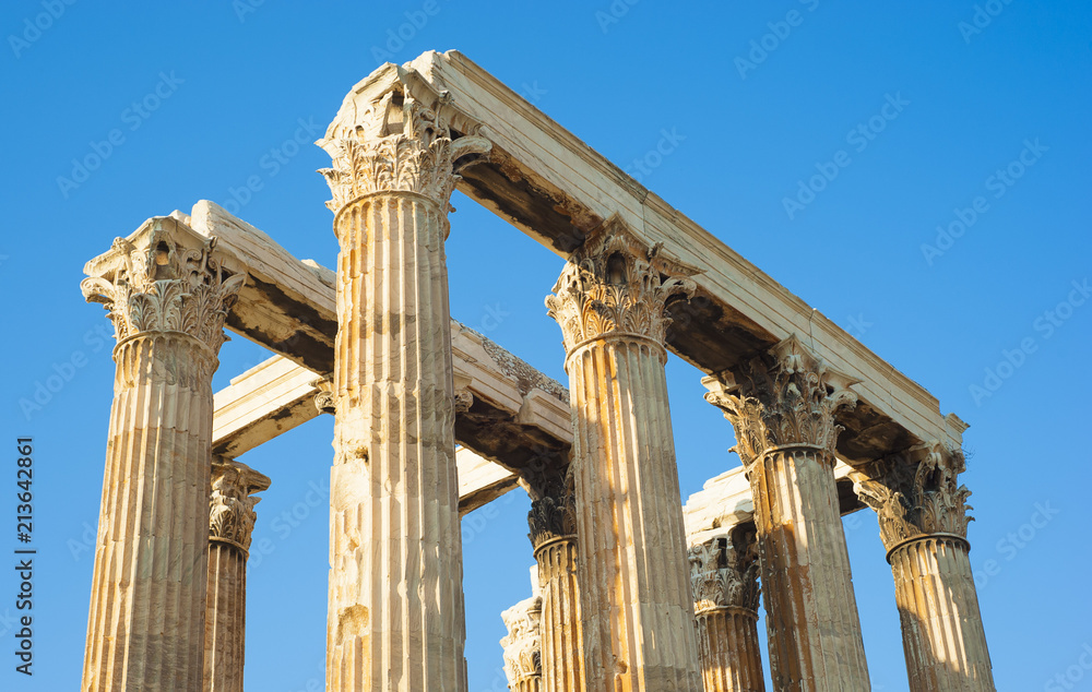 Temple of Olympian Zeus in Athens Greece, famous archealogical landmark