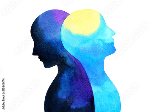 bipolar disorder mind mental health connection watercolor painting illustration hand drawing design symbol photo