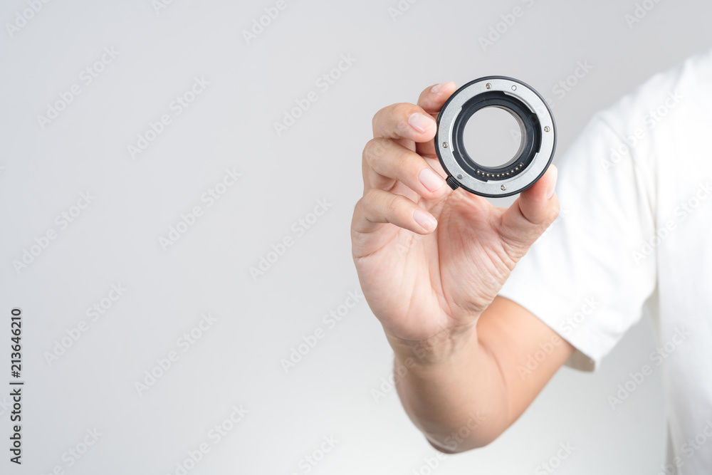Hand holding macro extension tube, lens adapter ring with automatic focus function Hand holding macro extension tube, lens adapter ring with automatic focus function