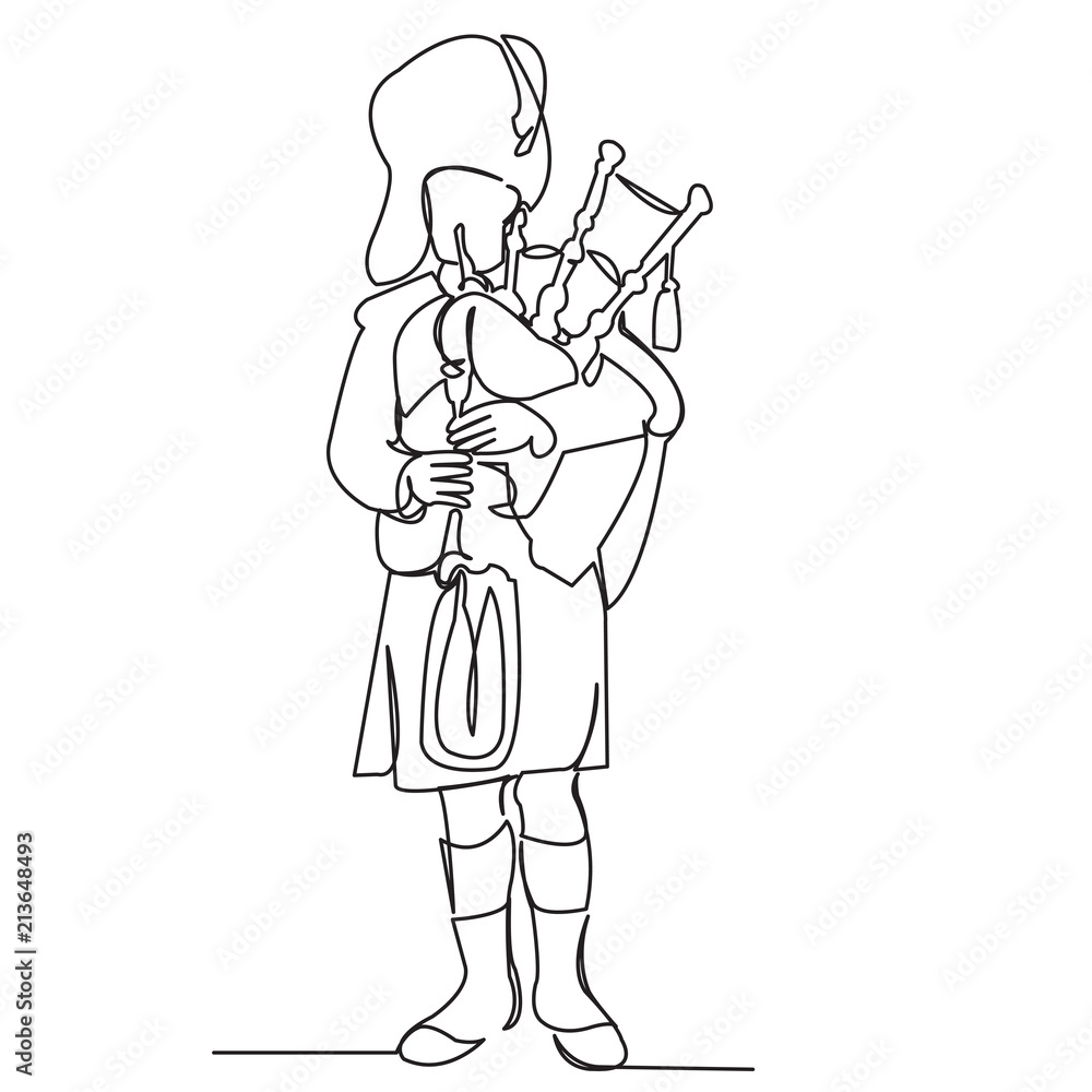 the man plays on the bagpipes the man plays on the bagpipes