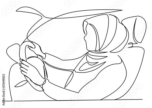 muslim woman driving a car05
