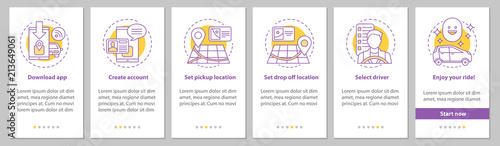 Carpooling mobile app onboarding screen