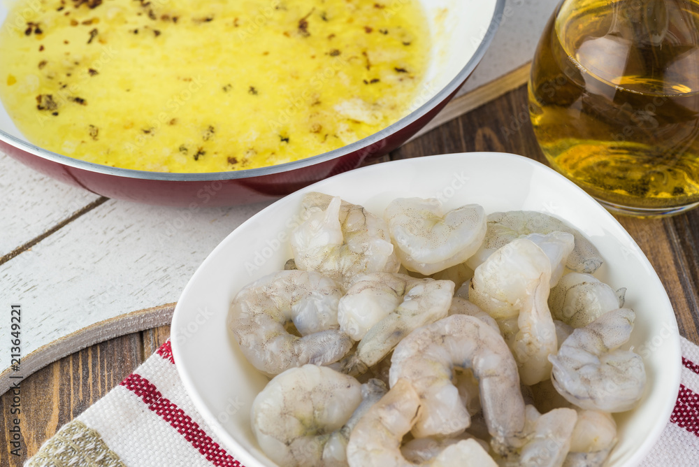 Ingredients for homemade shrimp scampi zucchini noodles. Ingredients for homemade shrimp scampi zucchini noodles.