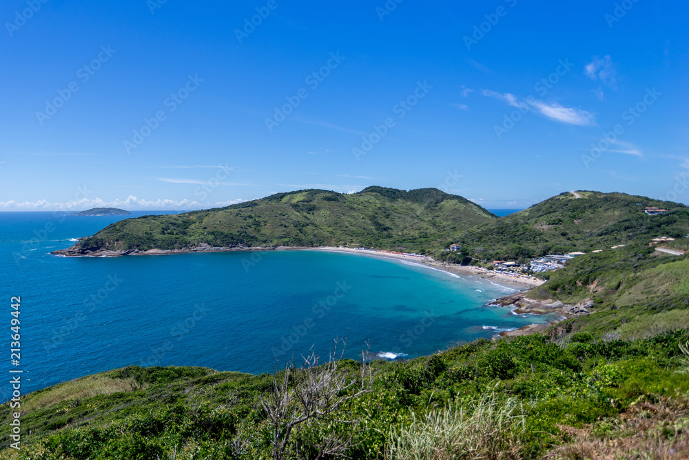 Coastline of popular holiday destination Buzios in Brazil