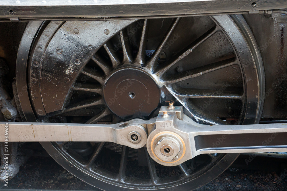 Fototapeta premium Old steam train locomotive weel