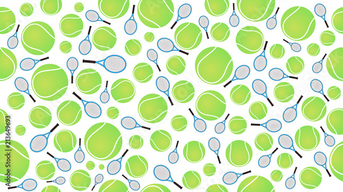 tennis ball and racket seamless pettern vector illustration eps10	